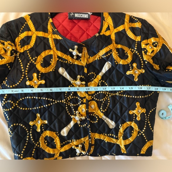Moschino Black and Gold Blazer with Baroque Chain Design - Picture 3 of 9